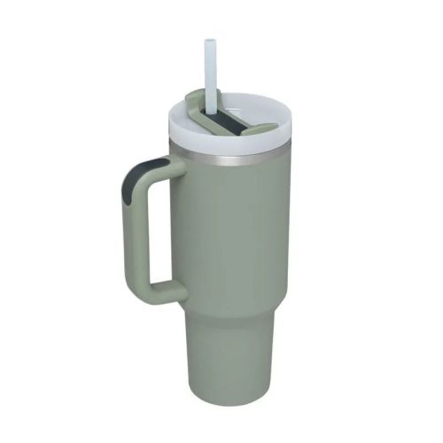 Ochapa 40 Oz Tumbler With Handle Straw Insulated, Stainless Steel Spill Proof Vacuum Coffee Cup Tumbler With Lid Tapered Mug