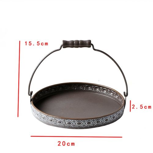 Retro Iron Art Food Tray Round Filming Prop Decoration