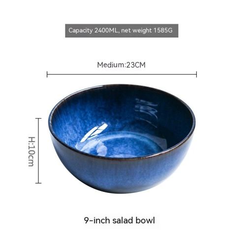 Creative Large Size Retro Tableware Household Bowl Porcelain Bowl