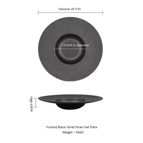 Western-style Creative Wide-brimmed Frosted Ceramic Plate