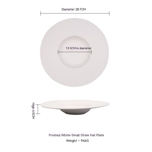 Western-style Creative Wide-brimmed Frosted Ceramic Plate